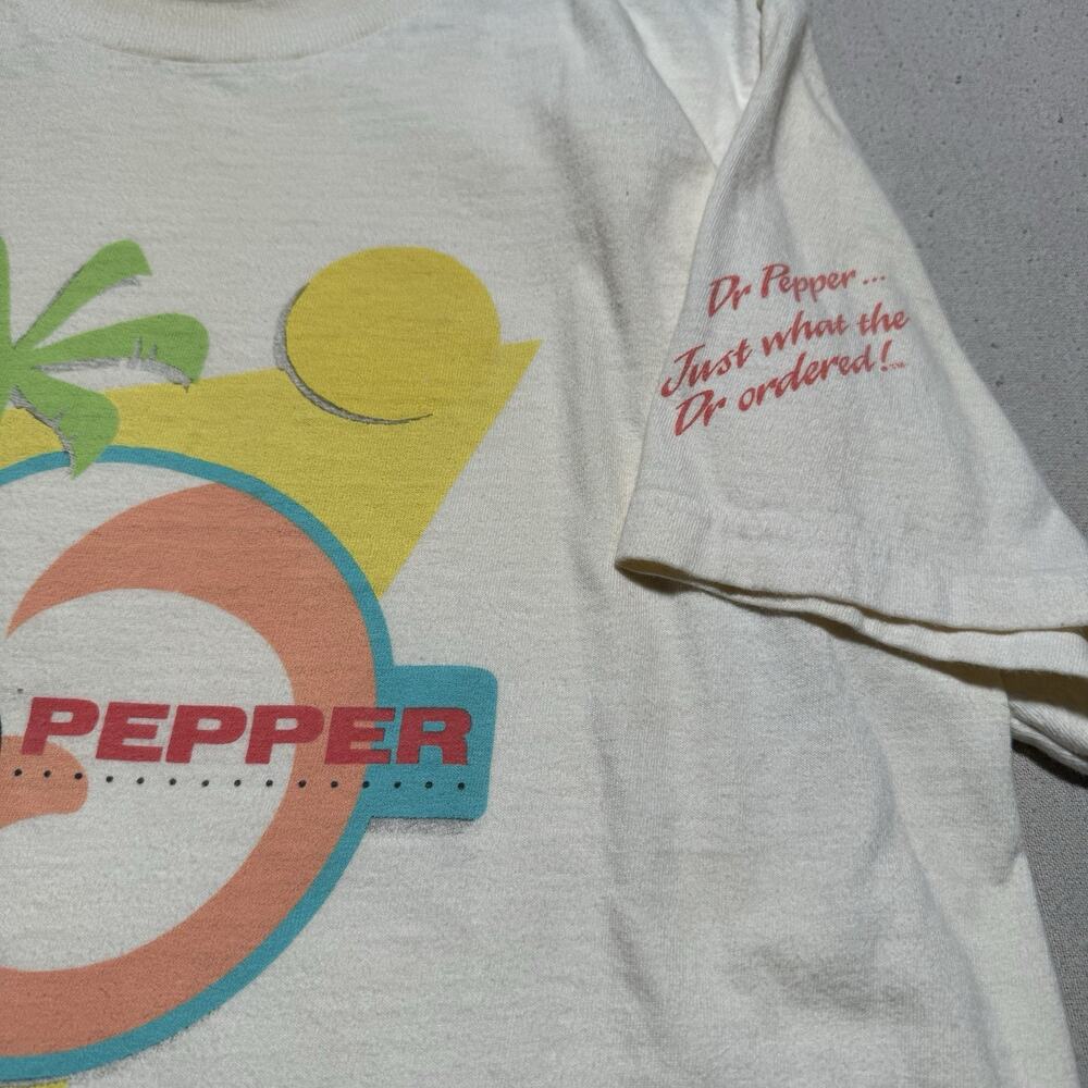 Vintage 80's Club Pepper Dr Pepper T Shirt Size Large USA Single Stitch Abstract - Picture 3 of 6